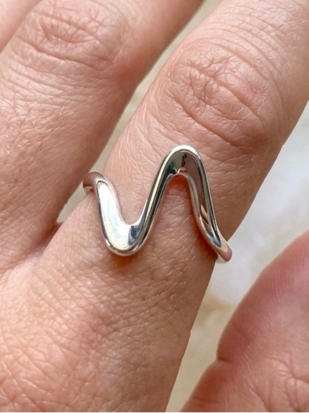 Silver Wave Minimalist Ring